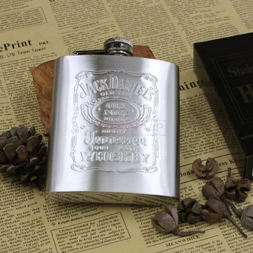 Фляжка HIP Flask Jack Daniels, 7 OZ (115 г), нержавеющая сталь, в коробке